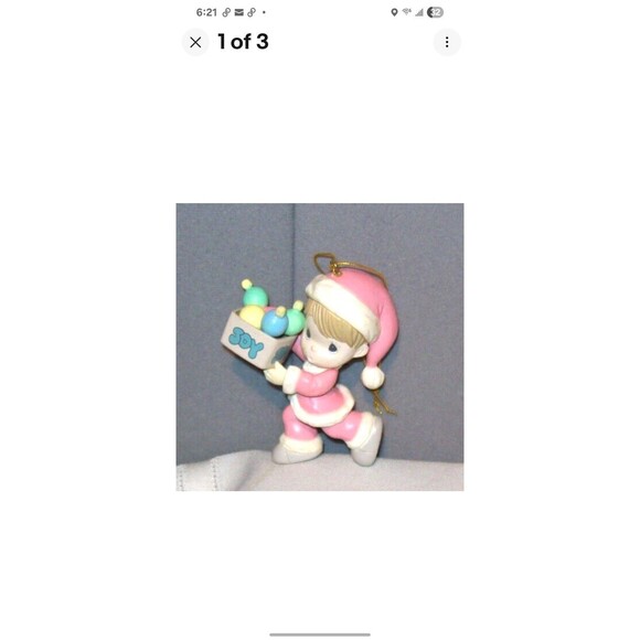 Precious Moments Christmas Ornaments Heart & Girl 1996 Set Of 2 - Picture 8 of 8